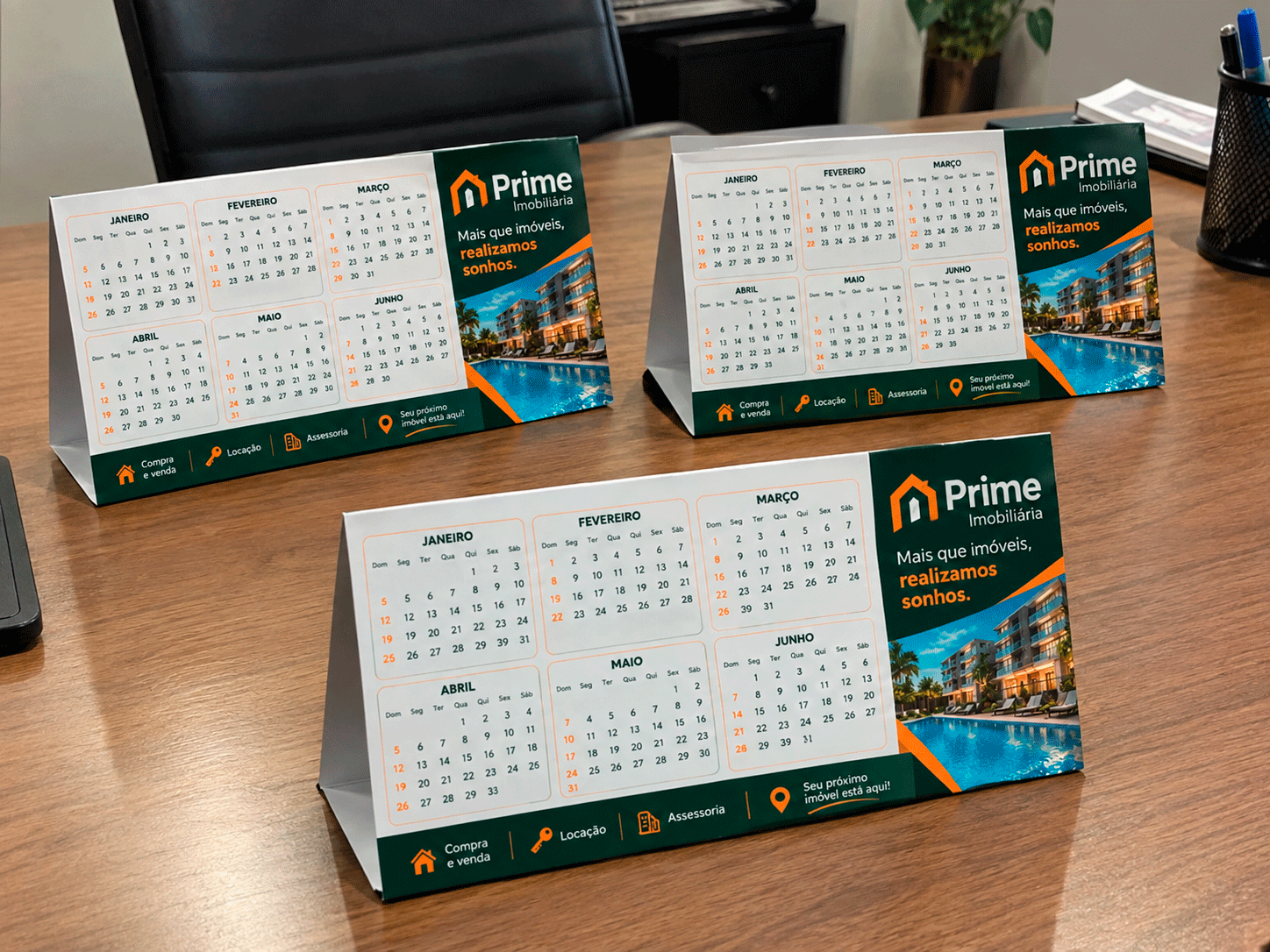 Calendário de mesa personalizado